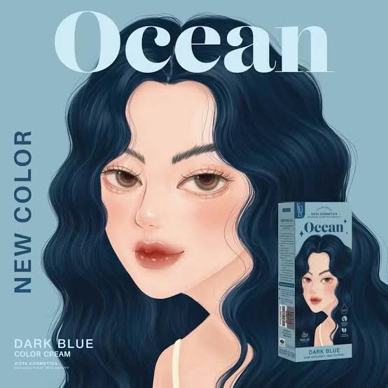 Kota Color Cream Hair Color Organic Dark Blue 100ml (Ocean)_img_0