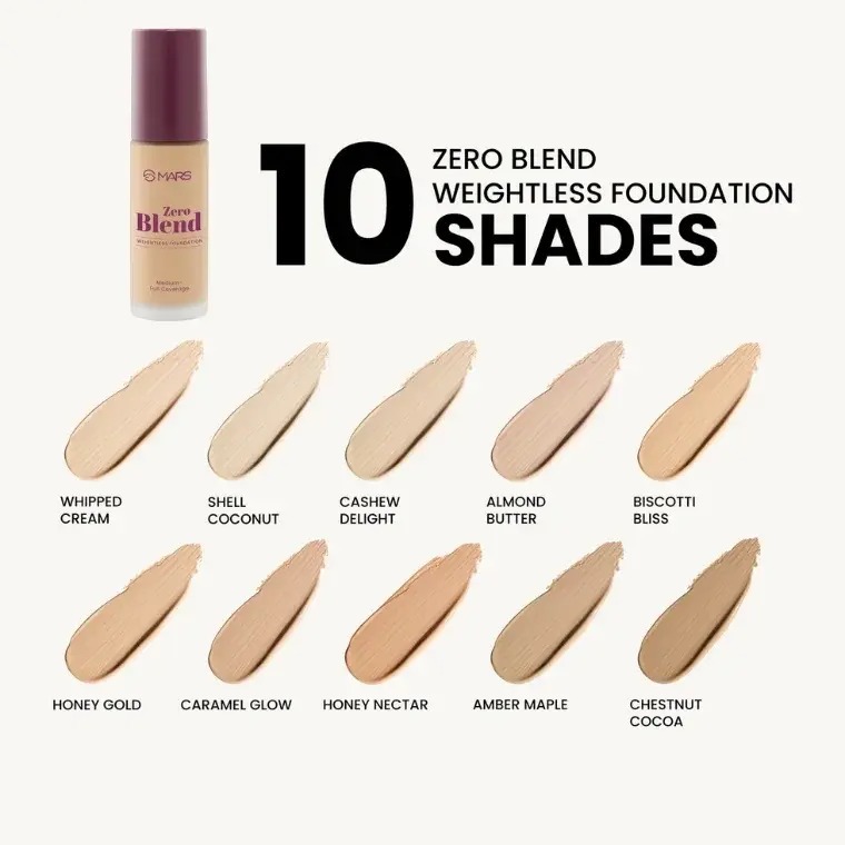Mars Cosmetics Zero Blend Weightless Foundation #05 Biscotti Bliss (30ml)_img_1