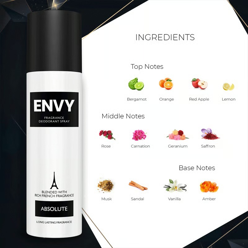 Envy Fragrance Deodorant Spray For Men 120ml - Absolute_img_1
