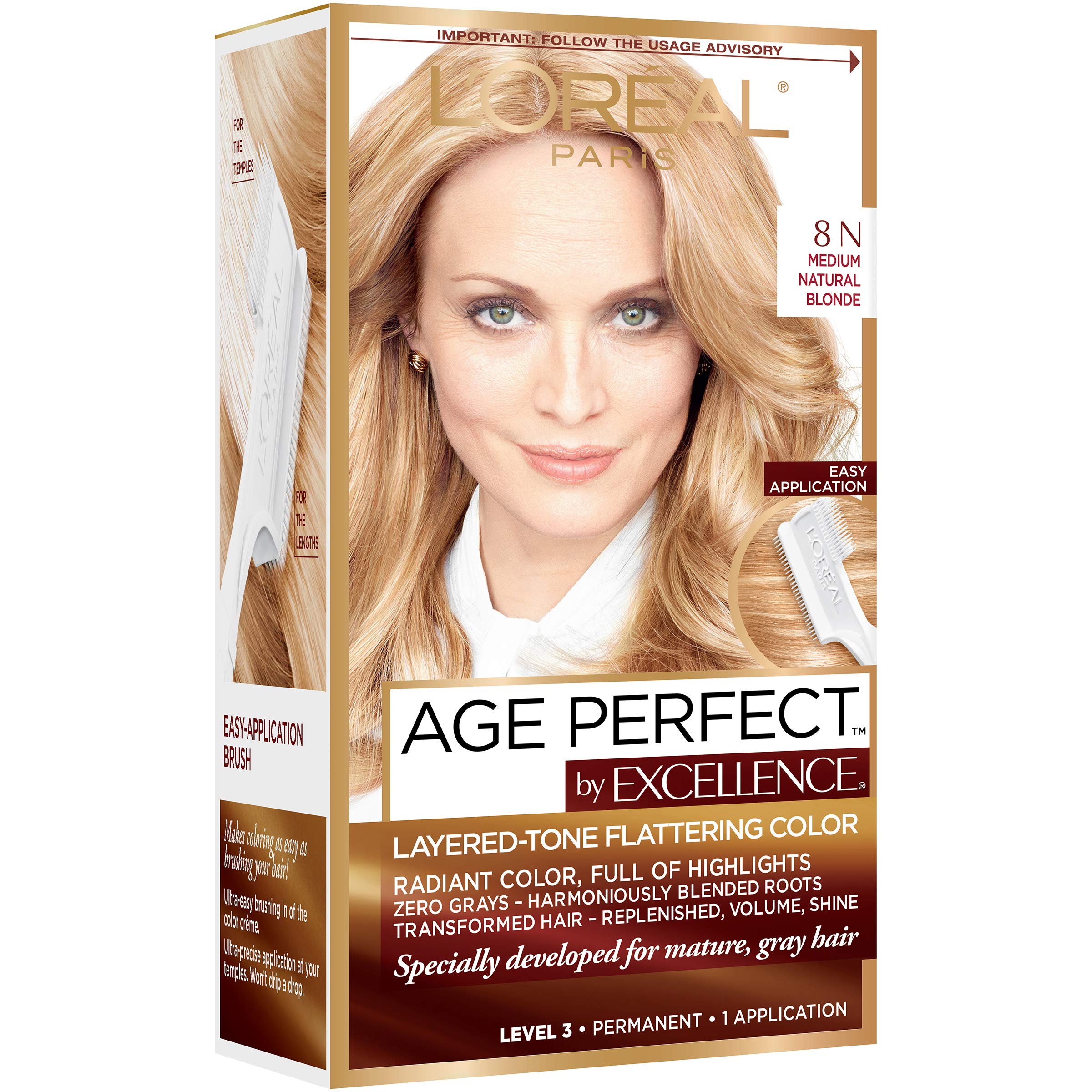 L'Oreal Paris Excellence Age Perfect Layered Tone Flattering Color, 8N Medium Natural Blonde_img_0