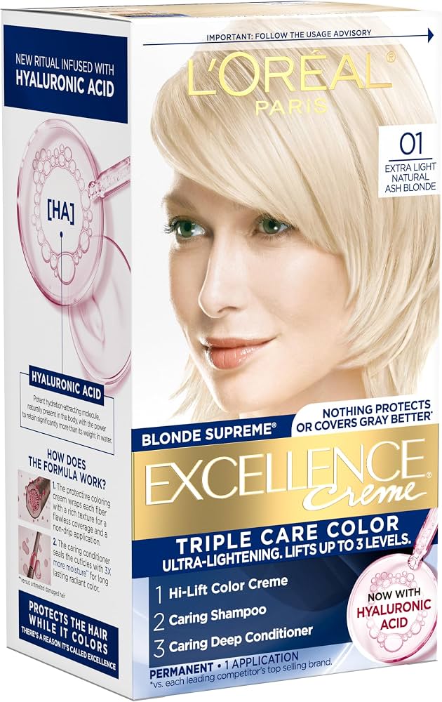 L'Oréal Paris Excellence Créme Permanent Hair Color, 01 Extra Light Ash Blonde_img_1