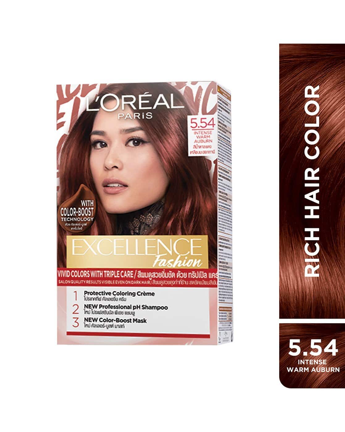 Loreal Paris Excellence Fashion Hair Color 5.54 Intense Warm Auburn_img_1