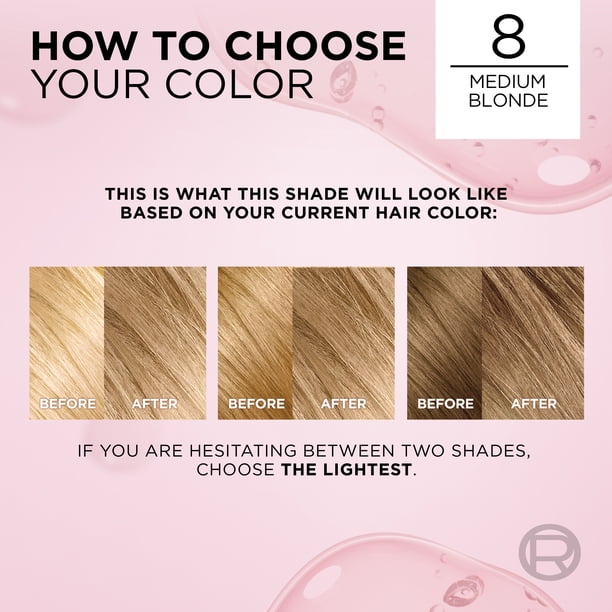 L'Oreal Paris Excellence Crème Permanent Hair Dye, Triple Care Hair Color with Hyaluronic Acid for 100% Gray Coverage, 8 Medium Blonde_img_2