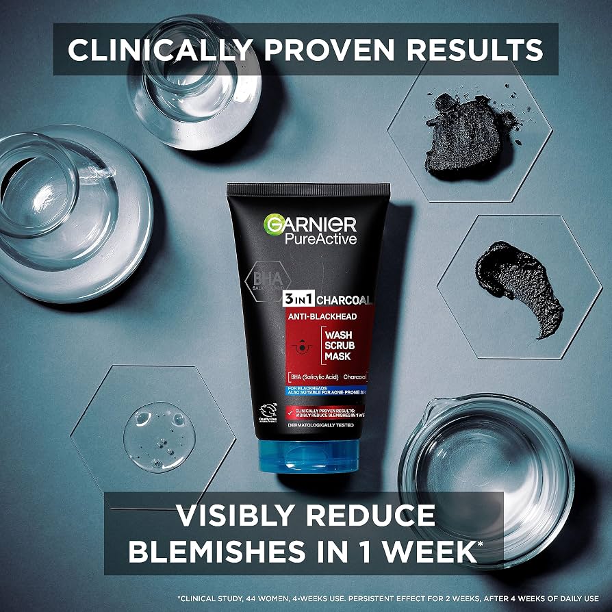 Garnier Pure Active Intensive Acne Prone Charcoal 3 in 1 Wash (Australia) 150ml_img_1