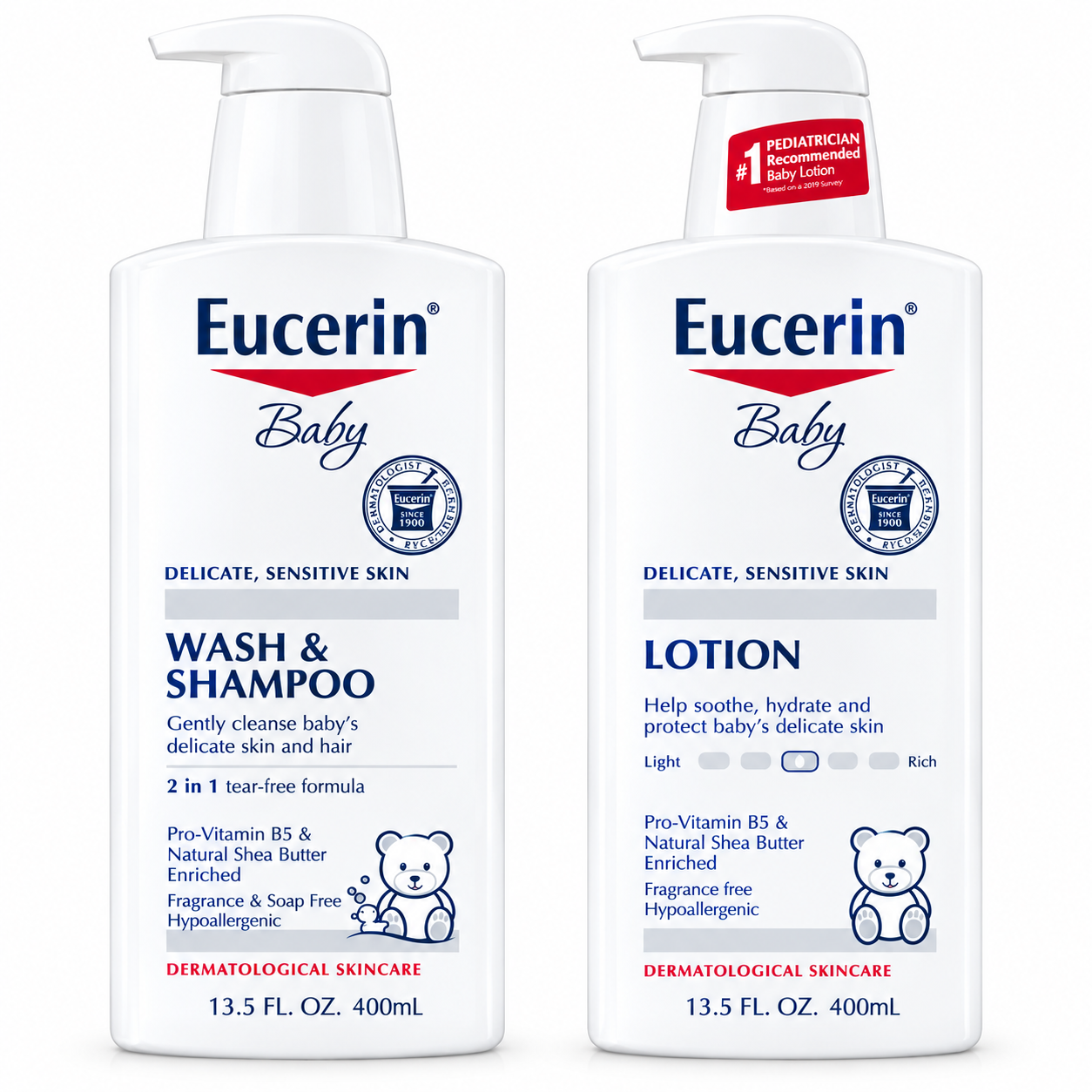 Eucerin Baby Wash & Lotion Sensitive Skin Combo (400ml+400ml)_img_0