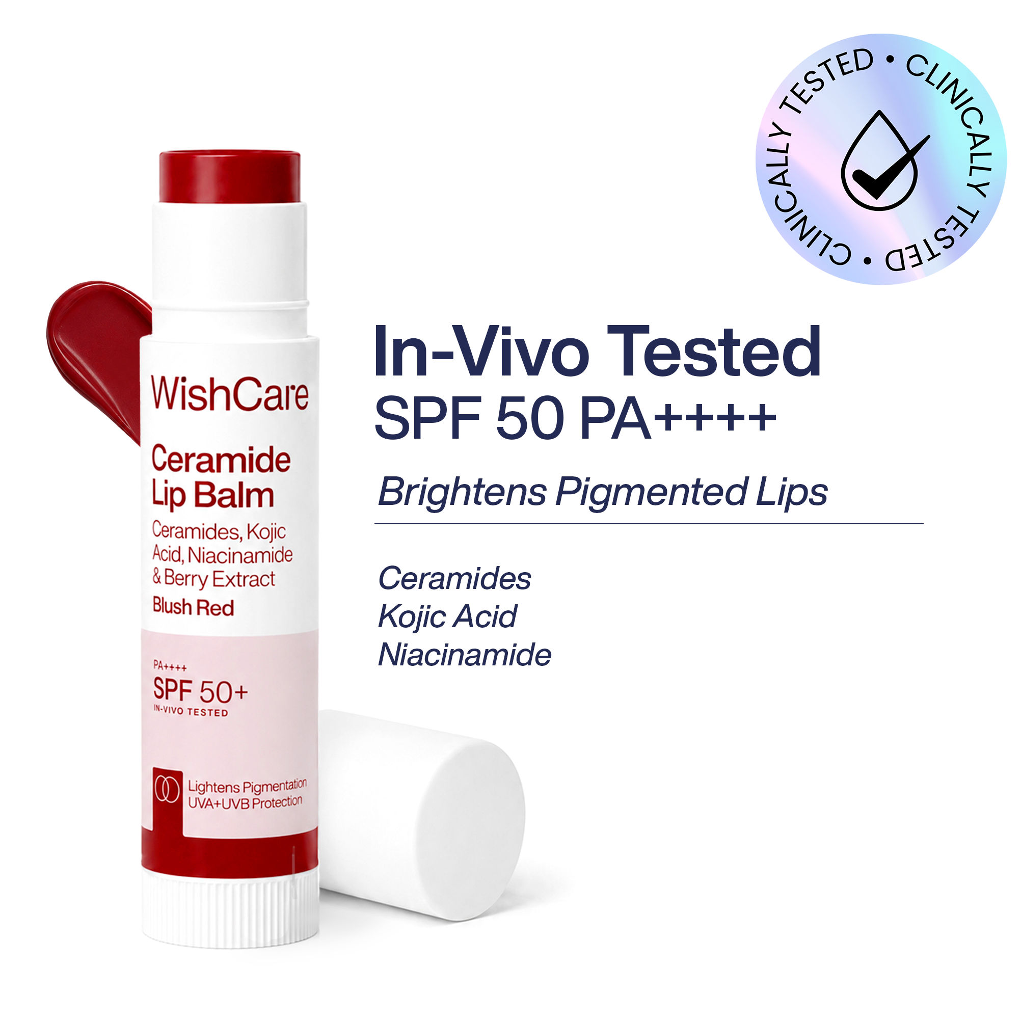WishCare Ceramide Lip Balm with SPF 50 PA++++ (Blush Red)_img_2