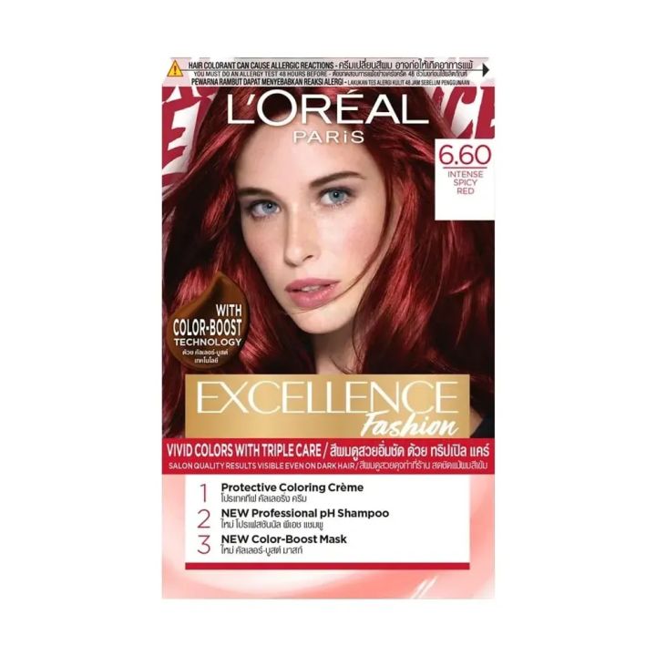 Loreal Paris Excellence Fashion Vivid Colors with Triple Care Hair Color - 6.60 Intense Spicy Red_img_0