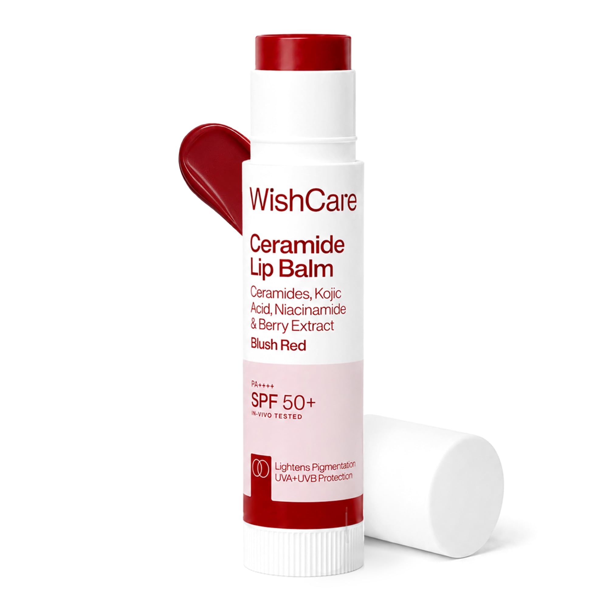 WishCare Ceramide Lip Balm with SPF 50 PA++++ (Blush Red)