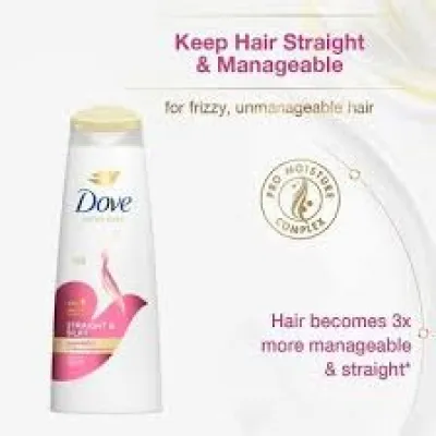 Dove Ultra Care Straight & Silky Shampoo For Frizzy, Unmanageable Hair 330ml_img_1