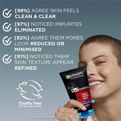 Garnier Pure Active Intensive Acne Prone Charcoal 3 in 1 Wash (Australia) 150ml_img_2