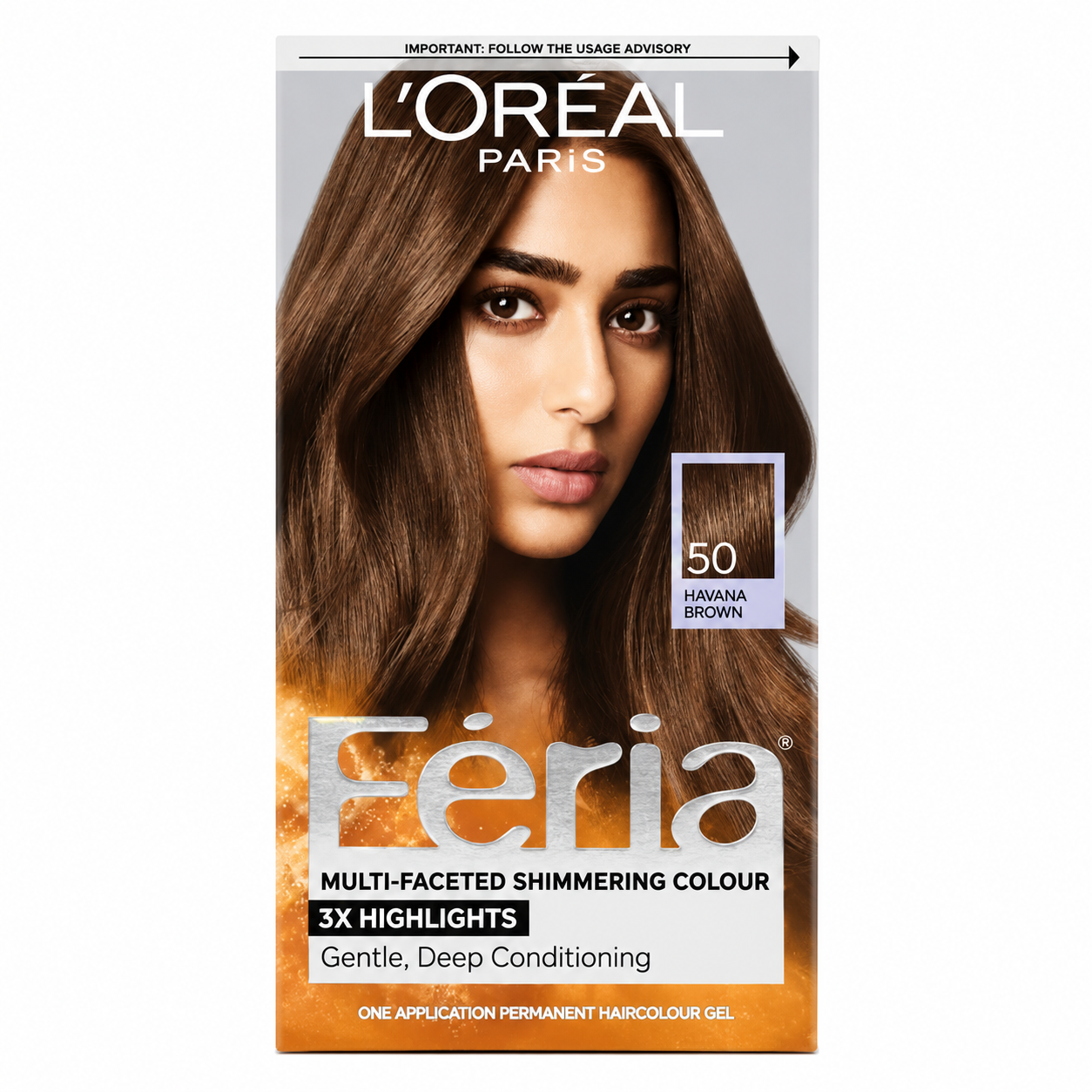 L'Oreal Paris Feria Multi-Faceted Shimmering Permanent Hair Color 50 Havana Brown_img_0