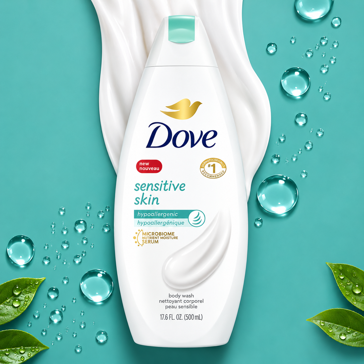 Dove Sensitive Skin Hypoallergenic Body Wash 500ml