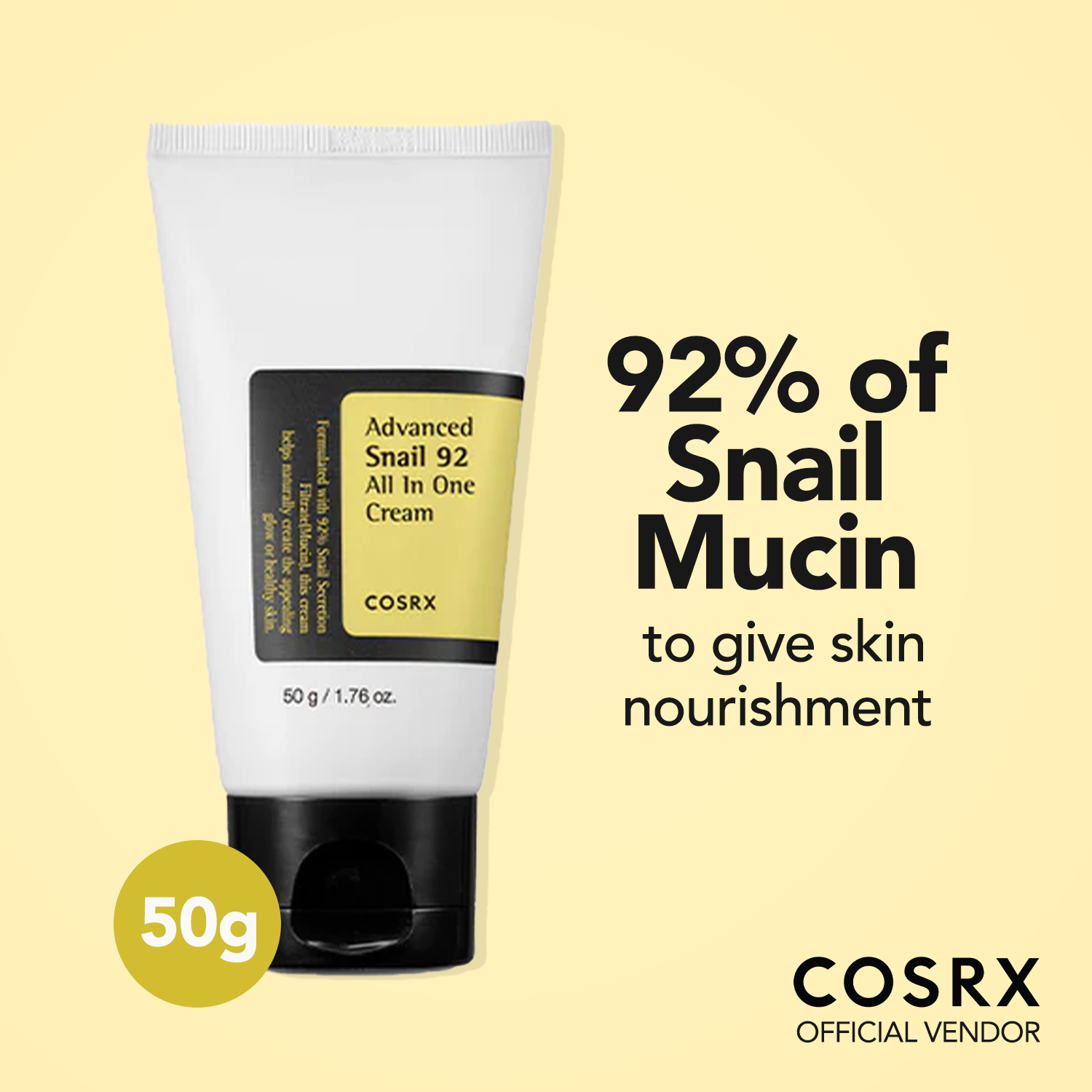COSRX Advanced Snail 92 All In One Cream Size: 50gm_img_0