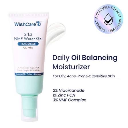 WishCare 2:1:3 NMF Water Gel Moisturizer for Oily & Sensitive Skin (Oil-Free) – 50ml_img_0