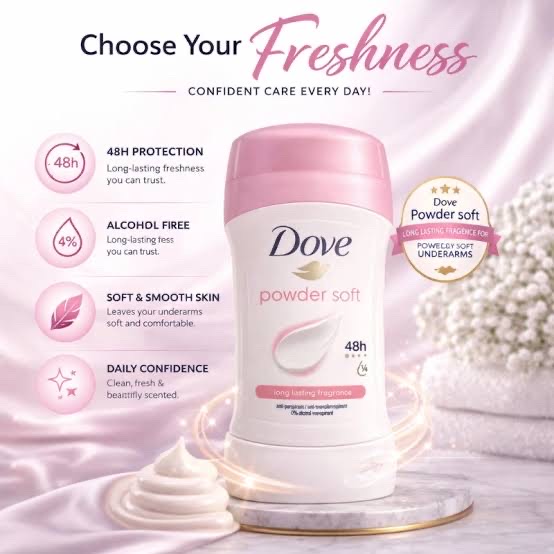 Dove Powder Soft Feel Antiperspirant Deodorant Stick Size: 40ml_img_2