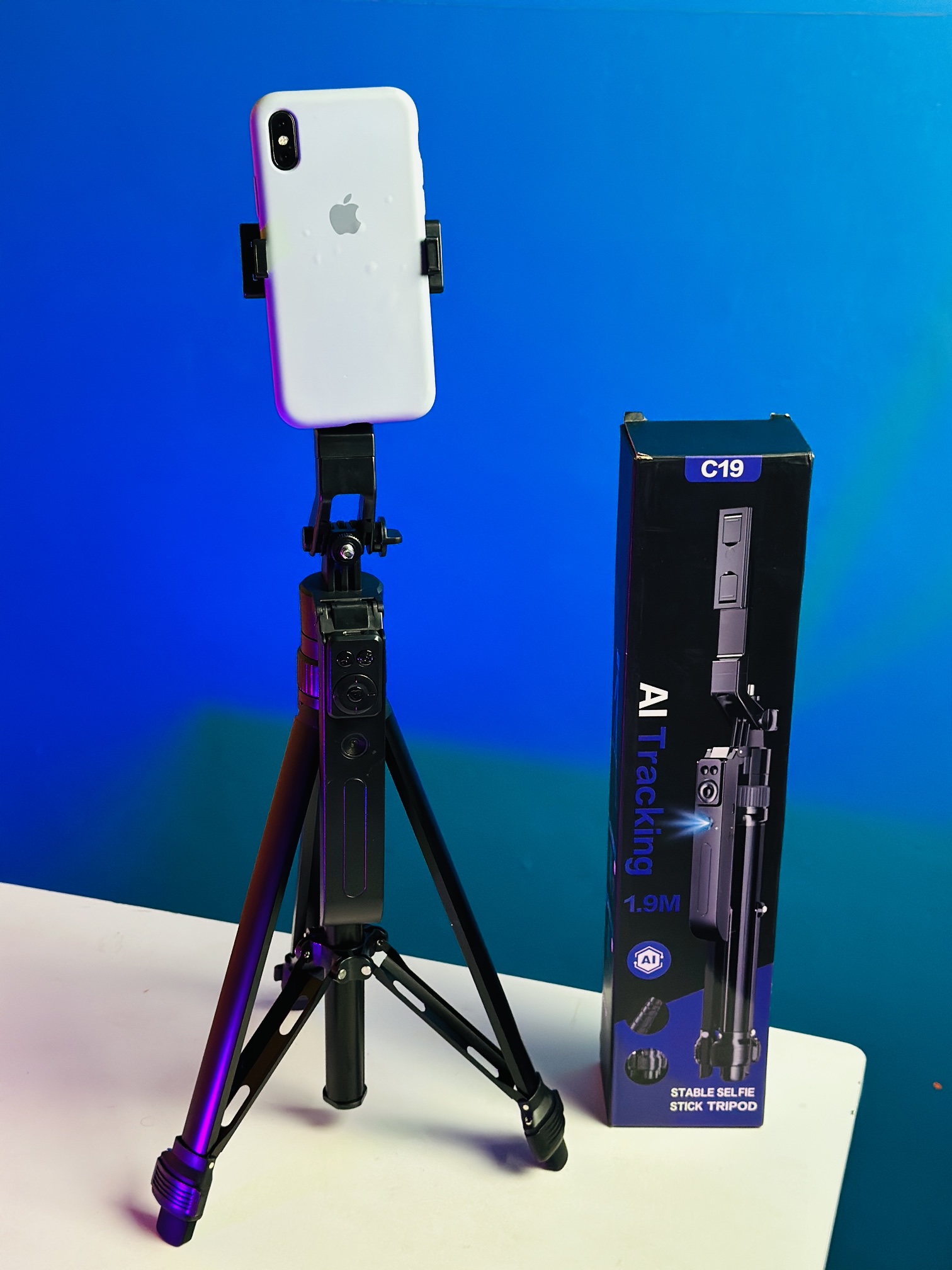 C19 AI Face Tracking Selfie Stick Tripod
