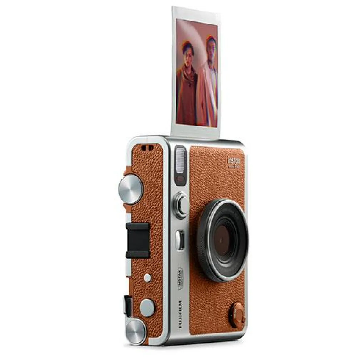 Fujifilm Instax Mini Evo Hybrid Instant Camera – Premium Retro Digital & Instant Printer Camera - Brown