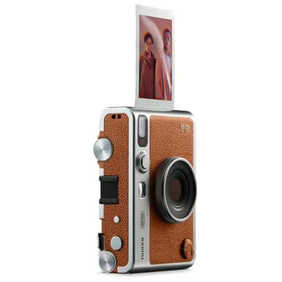 Fujifilm Instax Mini Evo Hybrid Instant Camera – Premium Retro Digital & Instant Printer Camera - Brown_img_0