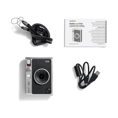 Fujifilm Instax Mini Evo Hybrid Instant Camera – Premium Retro Digital & Instant Printer Camera - Black_img_3