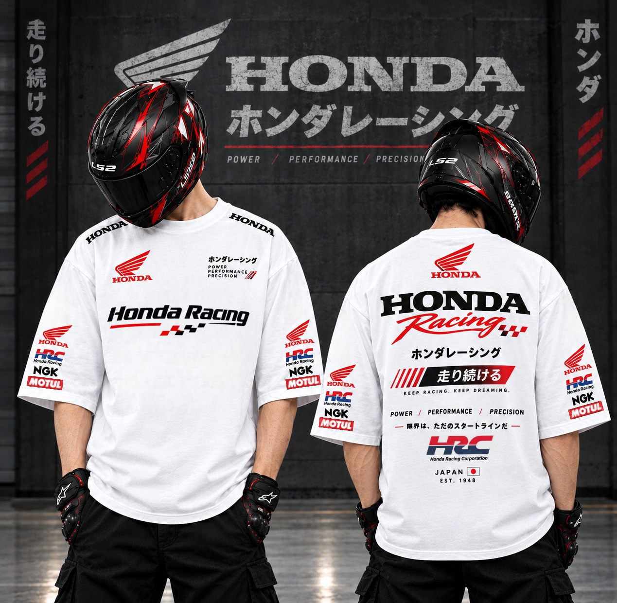 Honda HRC Drop Shoulder T-Shirt (White)