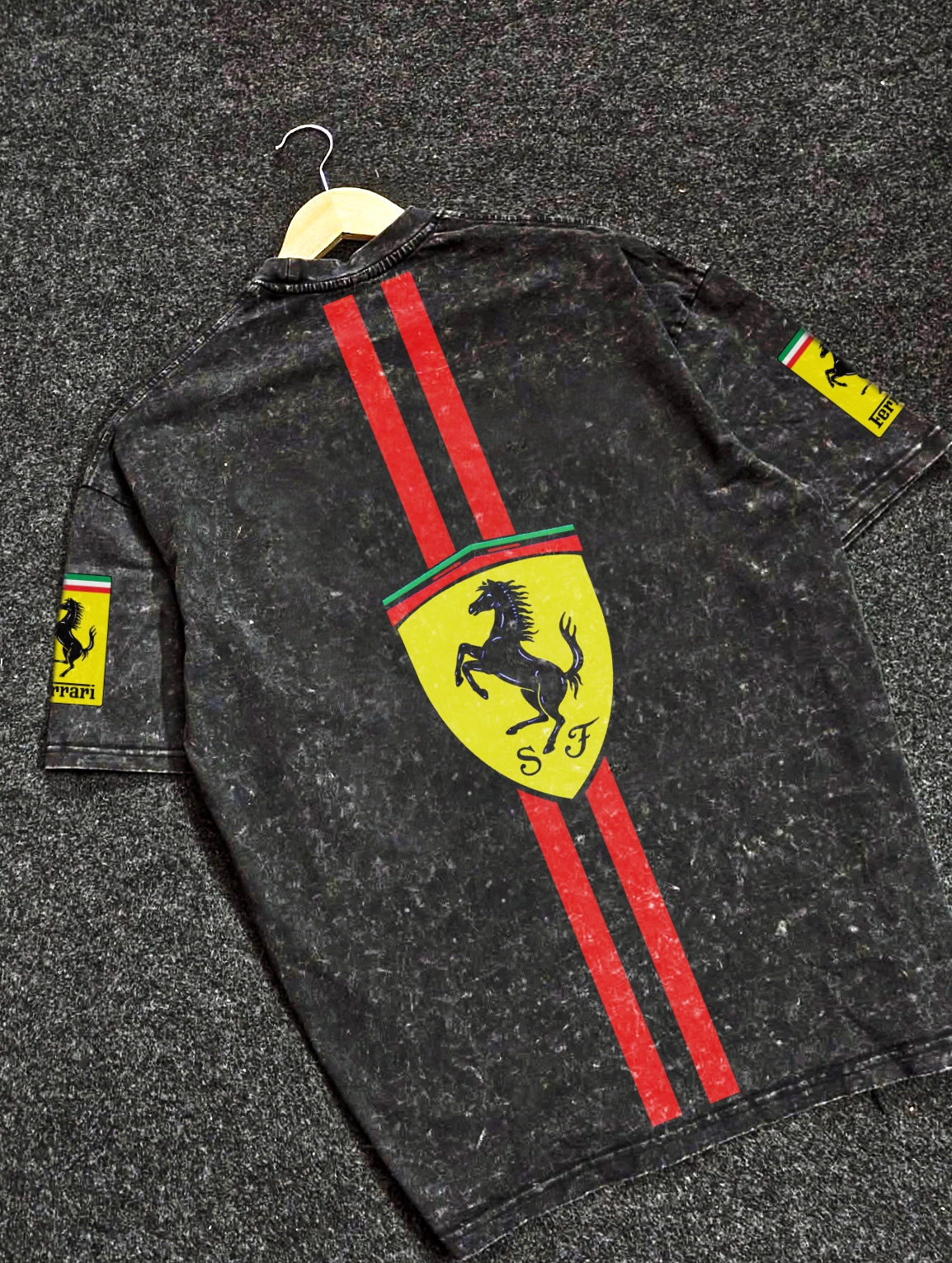 Ferrari F1 Acid Wash Tee