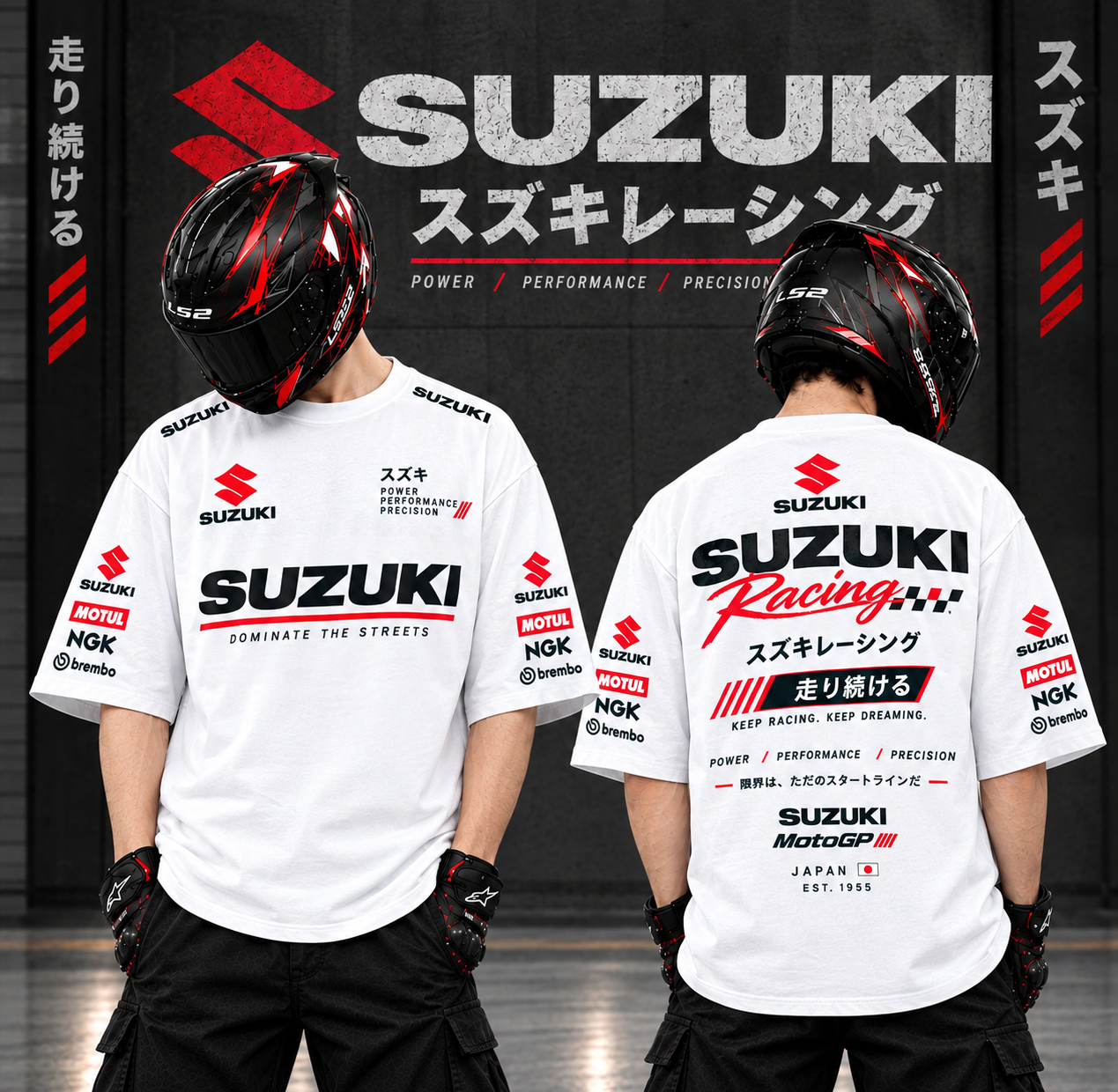 Suzuki Drop Shoulder T-Shirt (White)