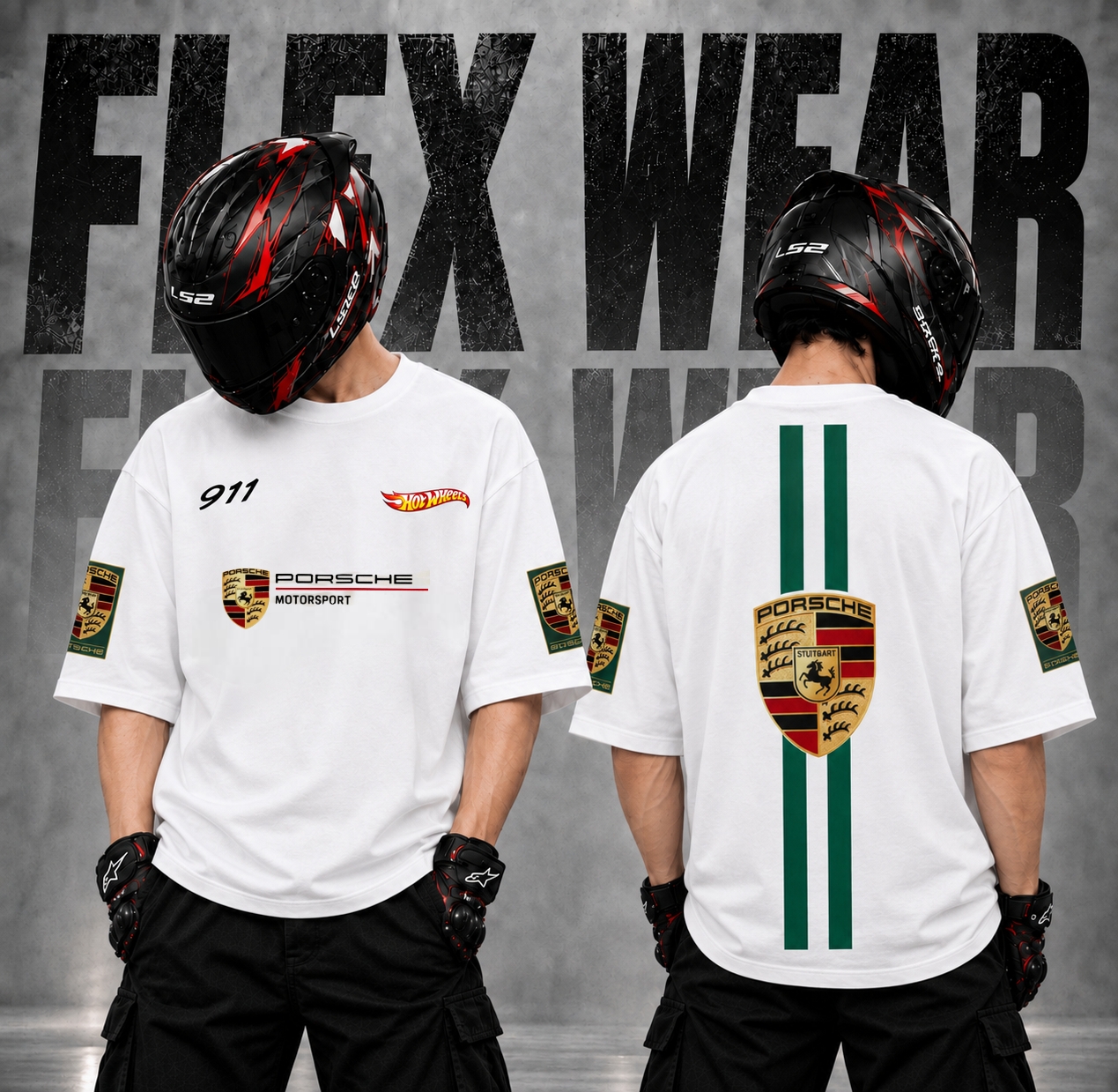 Porsche-911 Oversized T-Shirt (White)