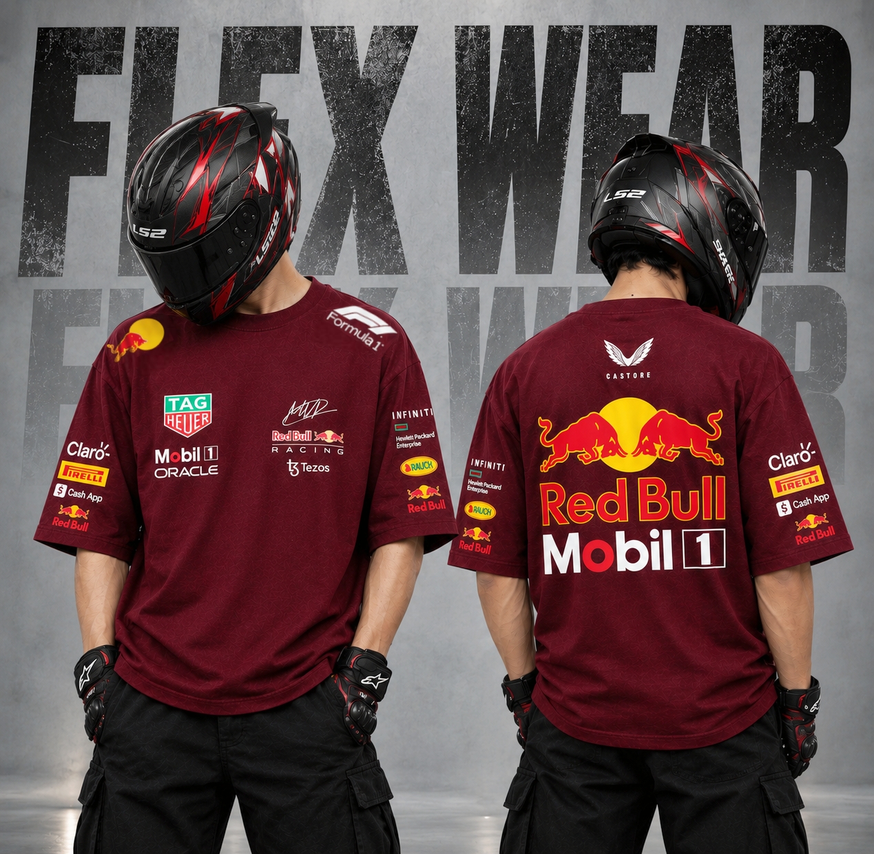Redbull Drop Shoulder Tee (Maroon)