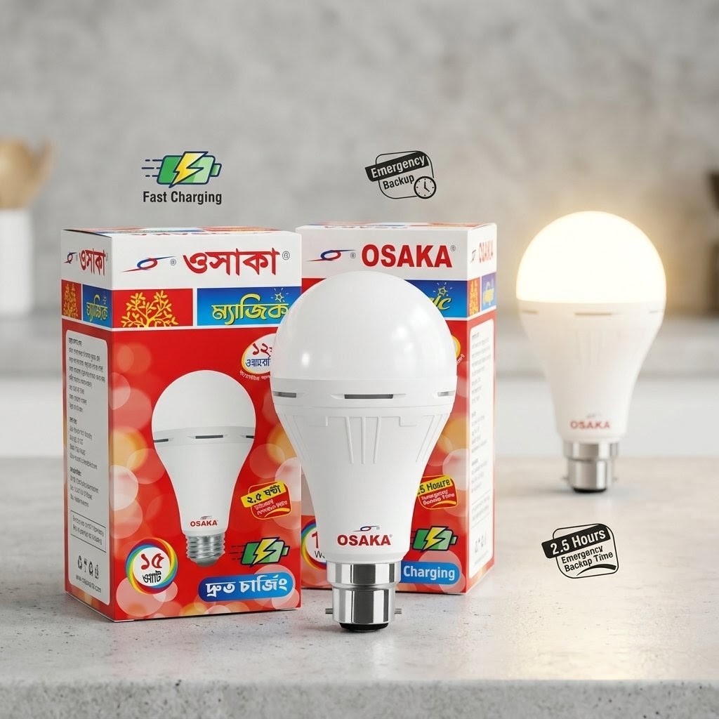 OSAKA Magic - 15 Watt AC/DC Rechargeable LED Light