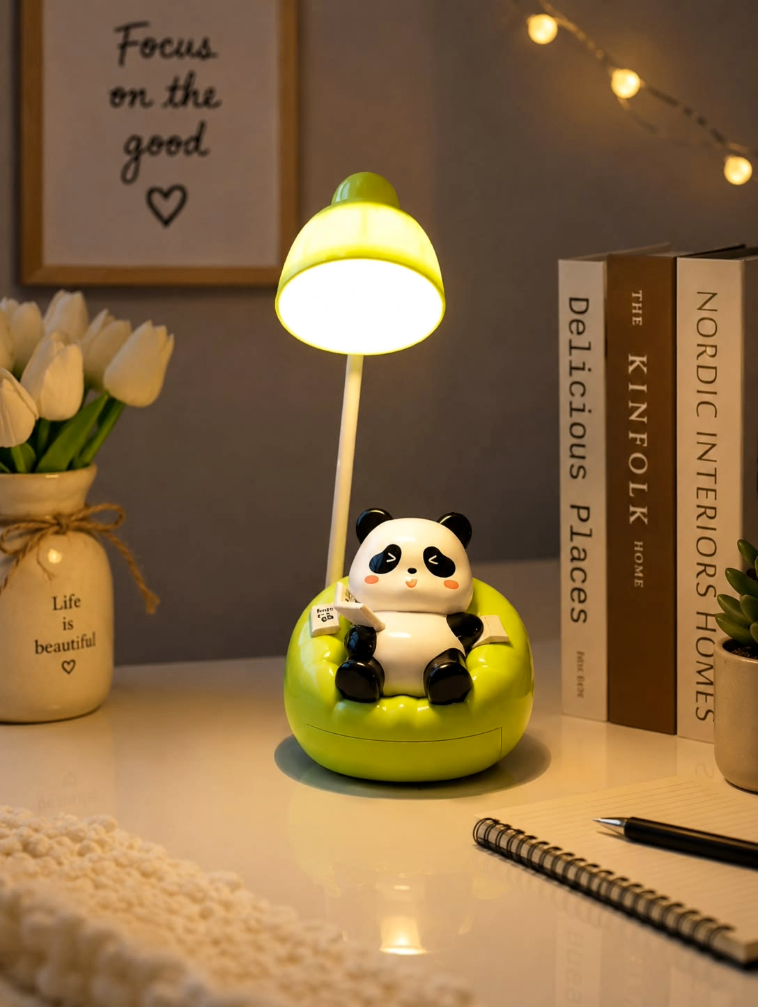 Rechargeable Cartoon Panda LED Desk Lamp