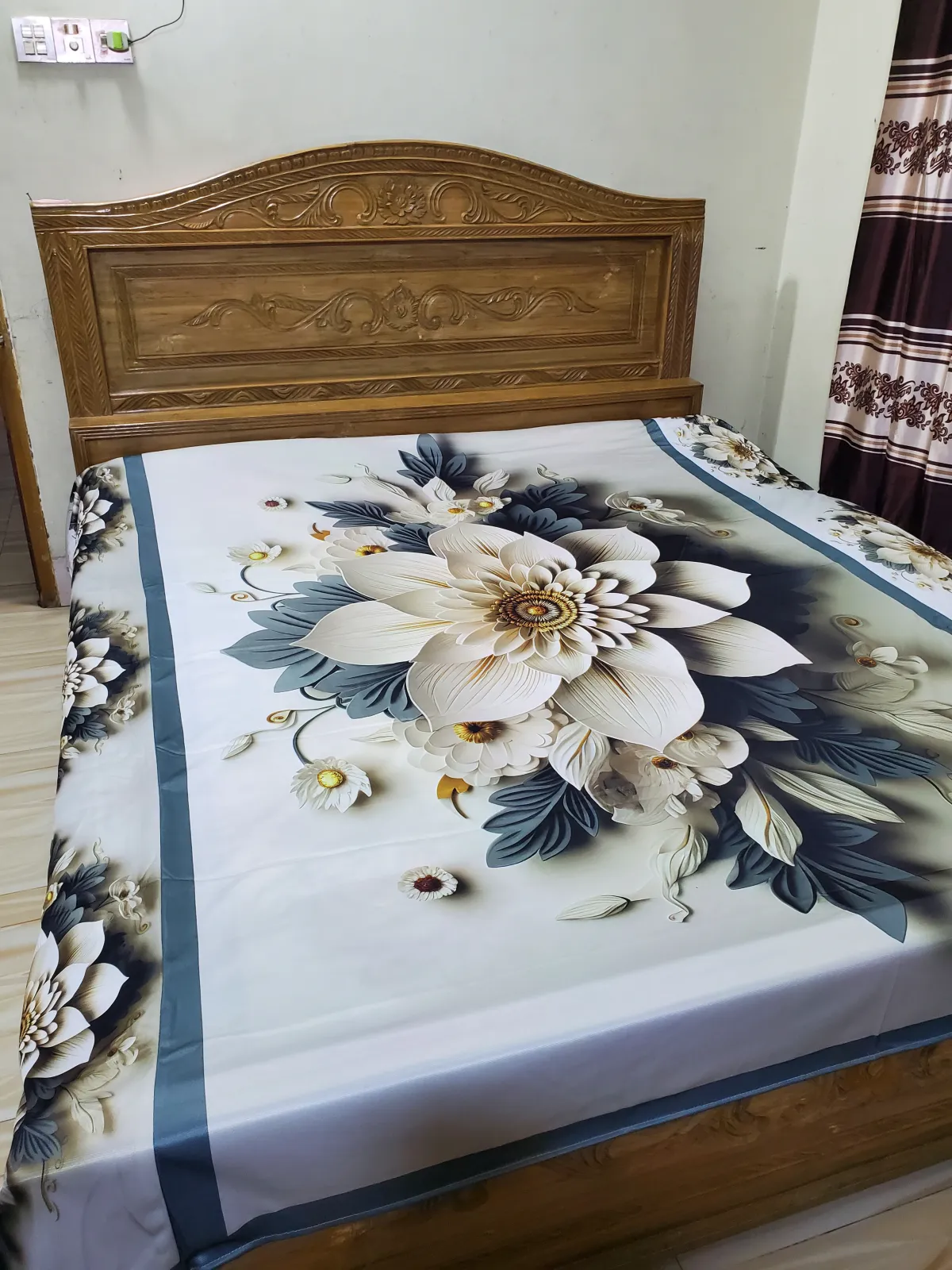 Primium Quality 3D Bedsheet Four Piece Set