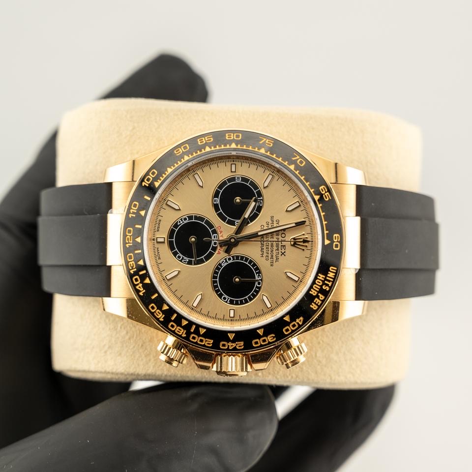 Rolex Cosmograph Daytona 40 Ref: 126518 Golden Dial, Yellow Gold Coated, 40.0 mm, Chronograph movement 4131 Swiss (custom), Weight, Thickness - Same as Original thumbnail 10