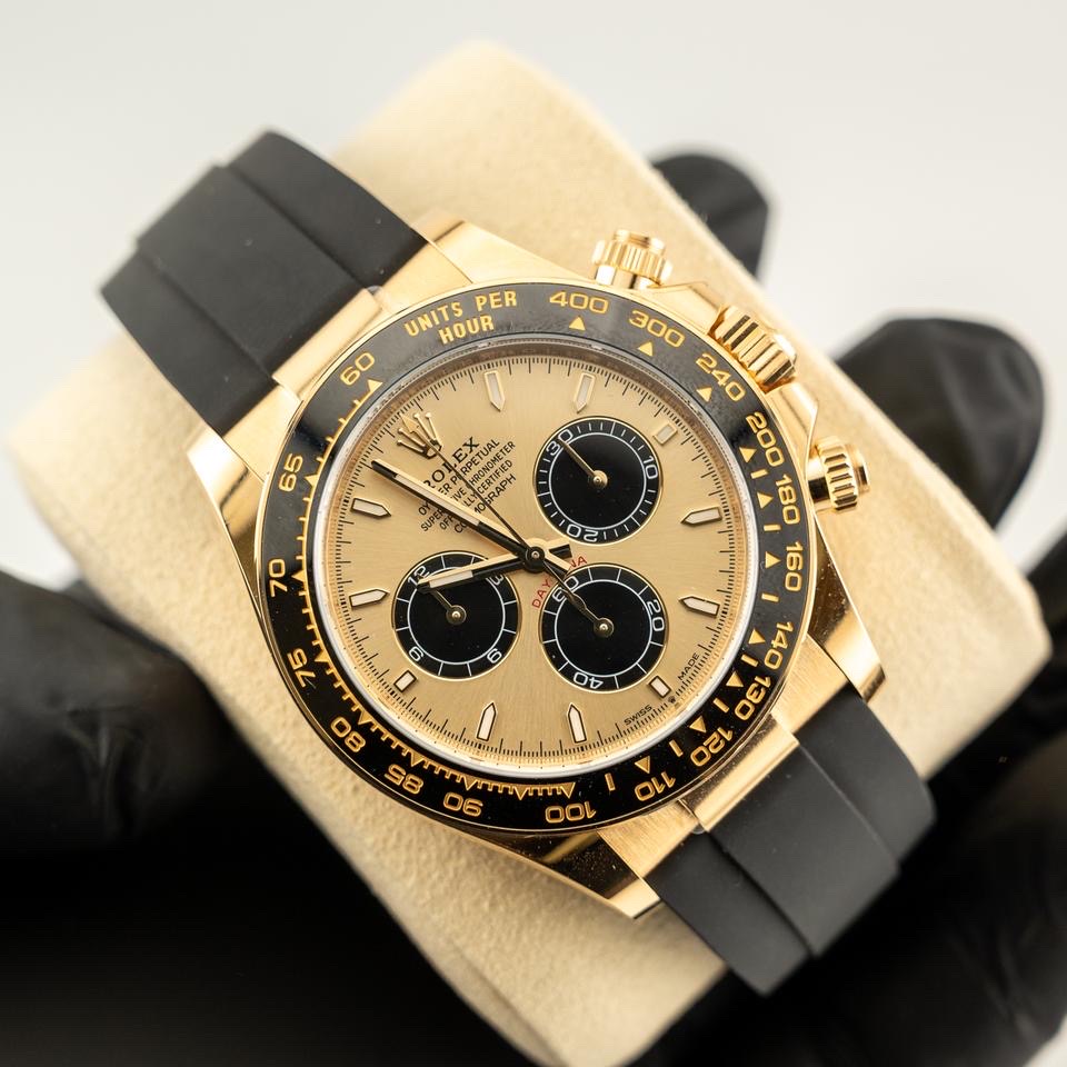 Rolex Cosmograph Daytona 40 Ref: 126518 Golden Dial, Yellow Gold Coated, 40.0 mm, Chronograph movement 4131 Swiss (custom), Weight, Thickness - Same as Original
