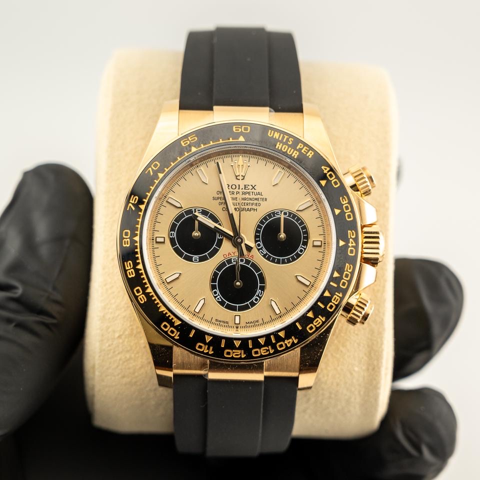 Rolex Cosmograph Daytona 40 Ref: 126518 Golden Dial, Yellow Gold Coated, 40.0 mm, Chronograph movement 4131 Swiss (custom), Weight, Thickness - Same as Original thumbnail 3