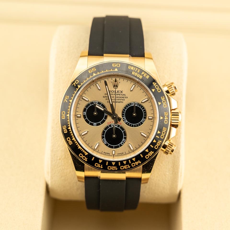 Rolex Cosmograph Daytona 40 Ref: 126518 Golden Dial, Yellow Gold Coated, 40.0 mm, Chronograph movement 4131 Swiss (custom), Weight, Thickness - Same as Original thumbnail 4