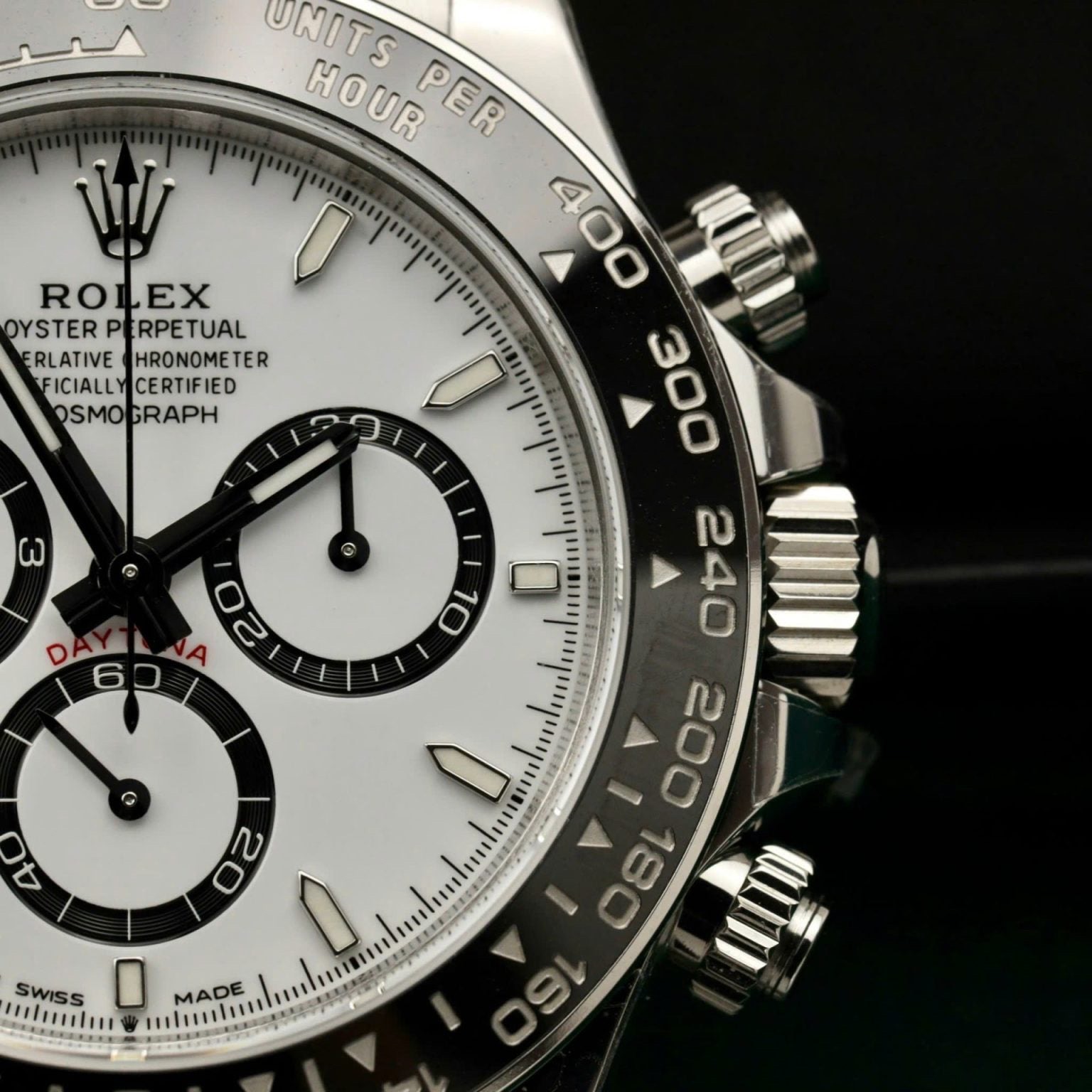 Rolex New Cosmograph Daytona (Panda) Oyster, Ref: 126500LN White Dial, Oystersteel 904L, 40.0 mm, Chronograph movement 4131 Swiss (custom), Weight, Thickness - Same as Original thumbnail 5