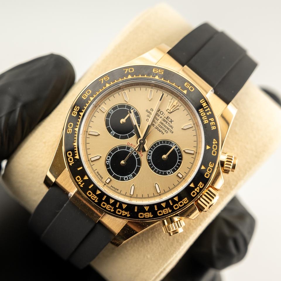 Rolex Cosmograph Daytona 40 Ref: 126518 Golden Dial, Yellow Gold Coated, 40.0 mm, Chronograph movement 4131 Swiss (custom), Weight, Thickness - Same as Original thumbnail 6