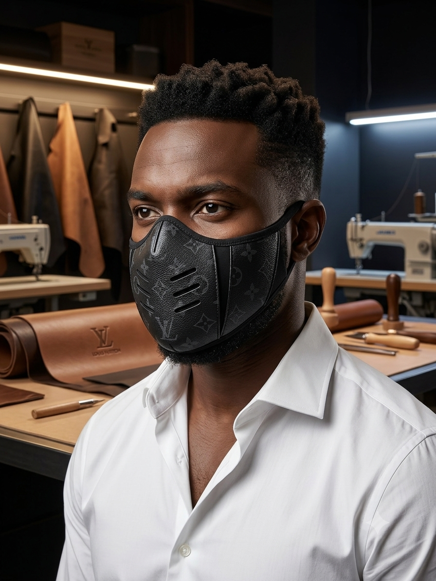 luxury leather Fashionable Face Mask