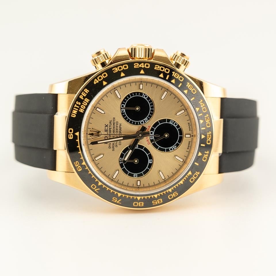 Rolex Cosmograph Daytona 40 Ref: 126518 Golden Dial, Yellow Gold Coated, 40.0 mm, Chronograph movement 4131 Swiss (custom), Weight, Thickness - Same as Original thumbnail 14