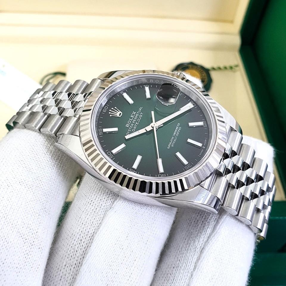 Rolex Datejust NEW 2026 41mm, ref: 126334, movement 3235 Swiss (custom) Oystersteel and white gold polish, Jubilee Green Ombre Dial, , Weight, Thickness - Same as Original