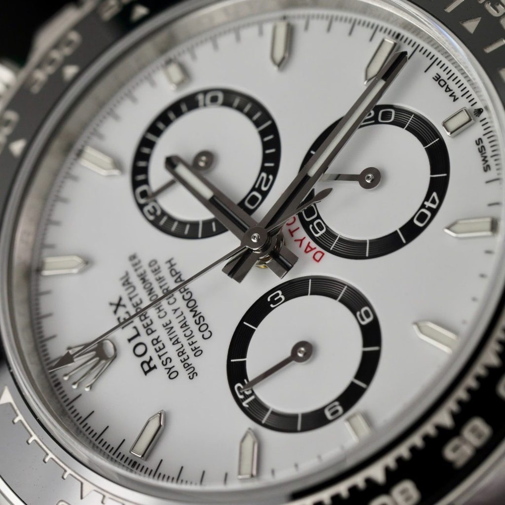 Rolex New Cosmograph Daytona (Panda) Oyster, Ref: 126500LN White Dial, Oystersteel 904L, 40.0 mm, Chronograph movement 4131 Swiss (custom), Weight, Thickness - Same as Original thumbnail 3