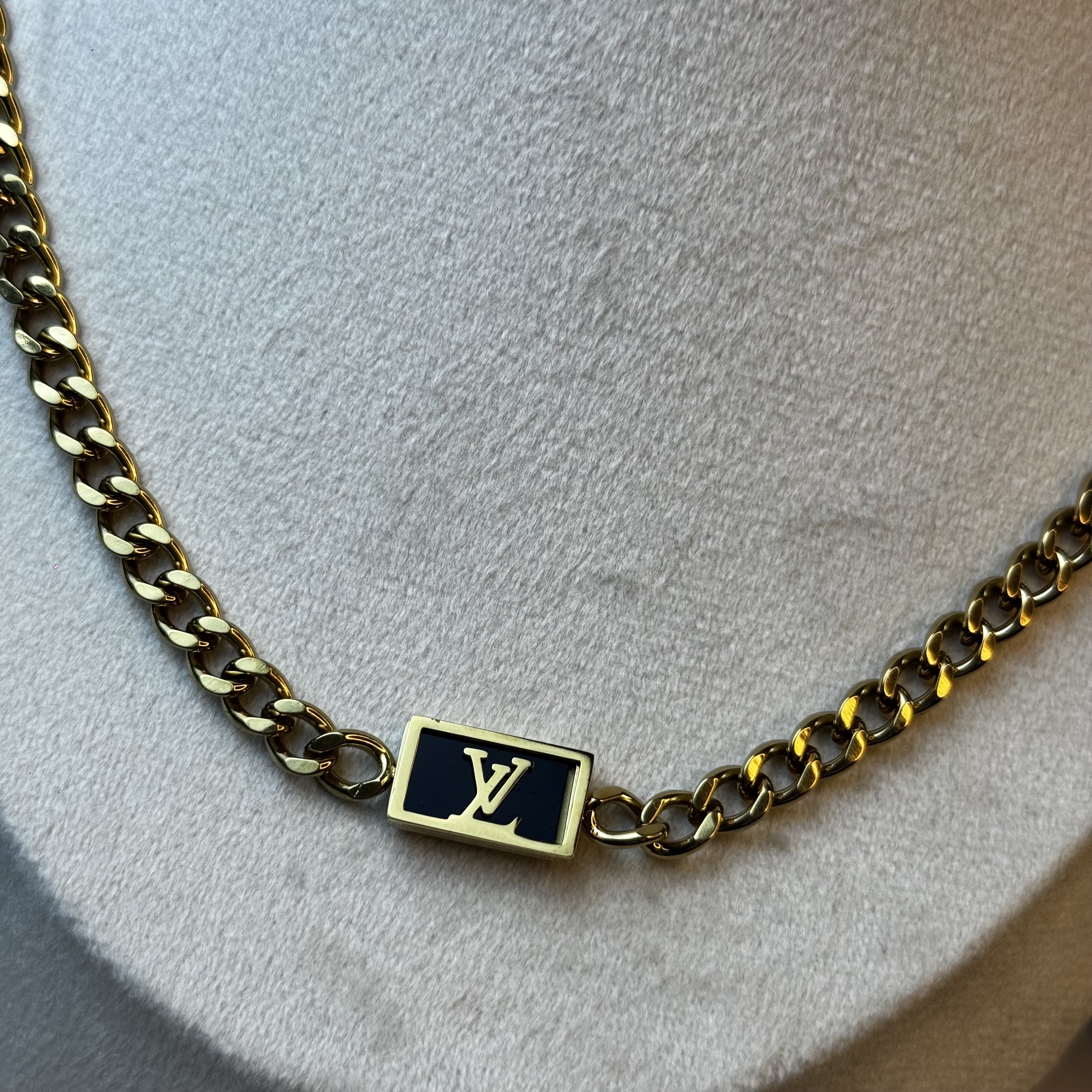 LV Iconic black Enamel Necklace Gold- 2 Years Color Guarantee