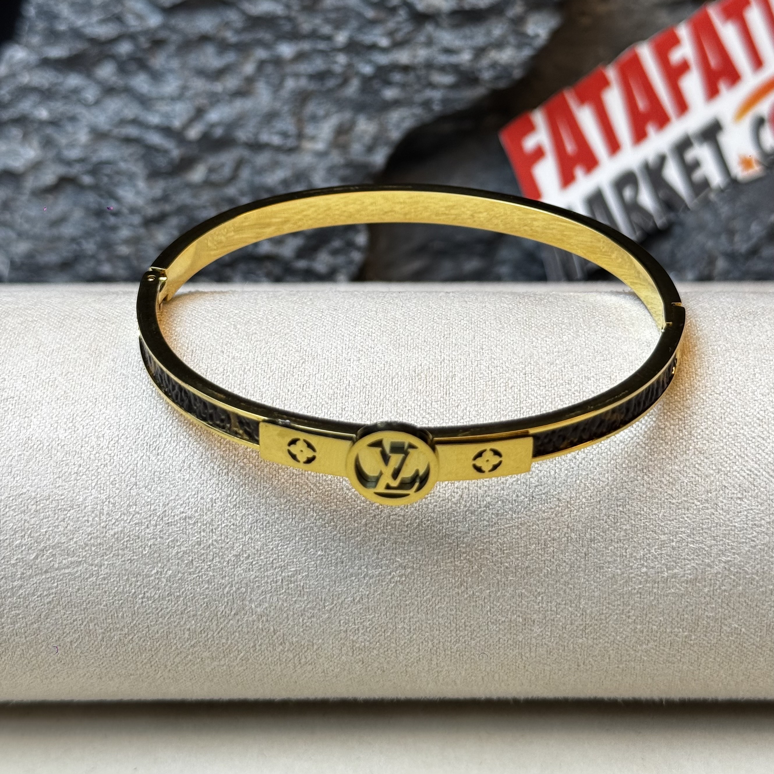LV Nanogram Enamel Bracelet Gold & Leather mix - 2 years Color guarantee thumbnail 7