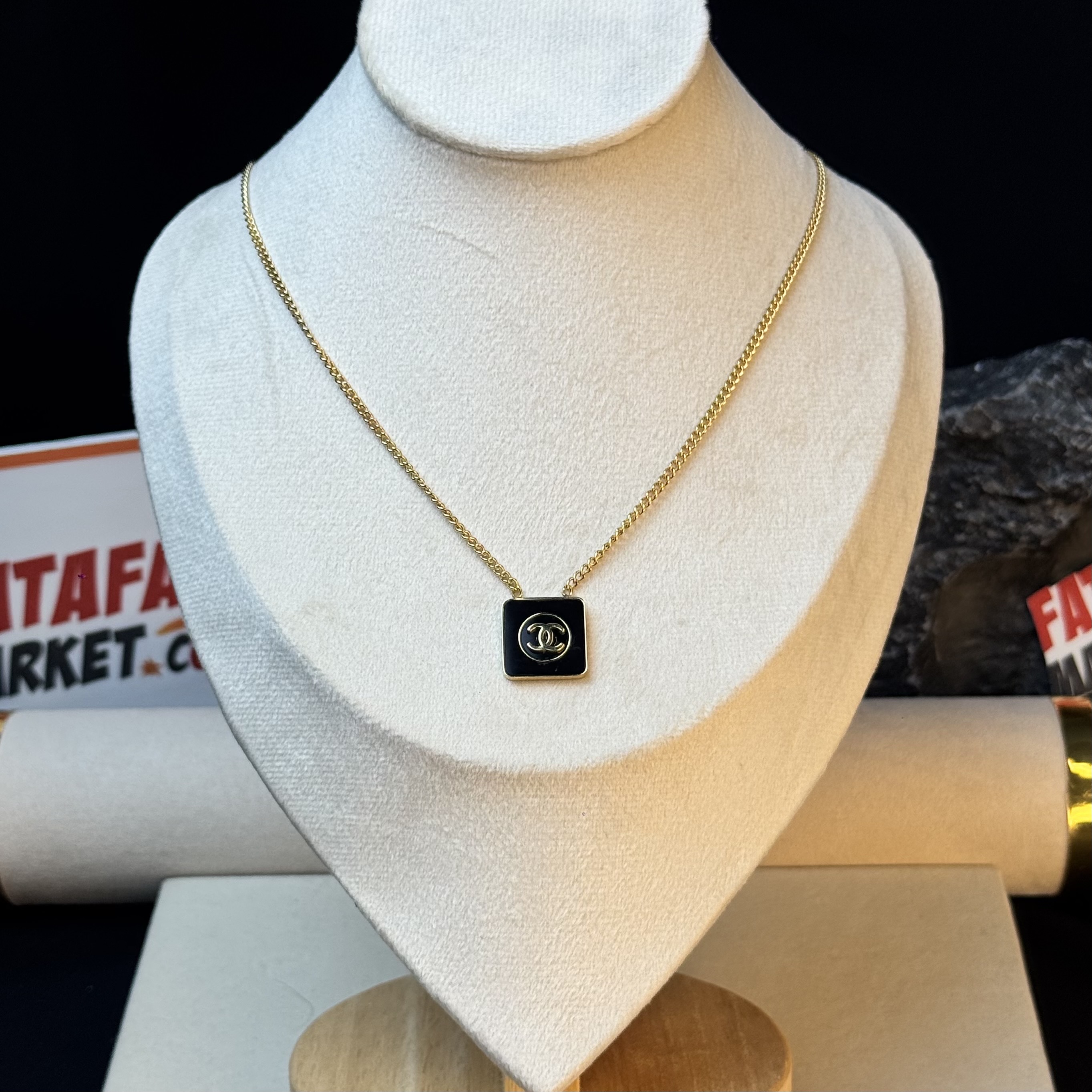 Chanel Metal Lambskin Chain CC Necklace Black Gold - 2 Years Color Guarantee thumbnail 3