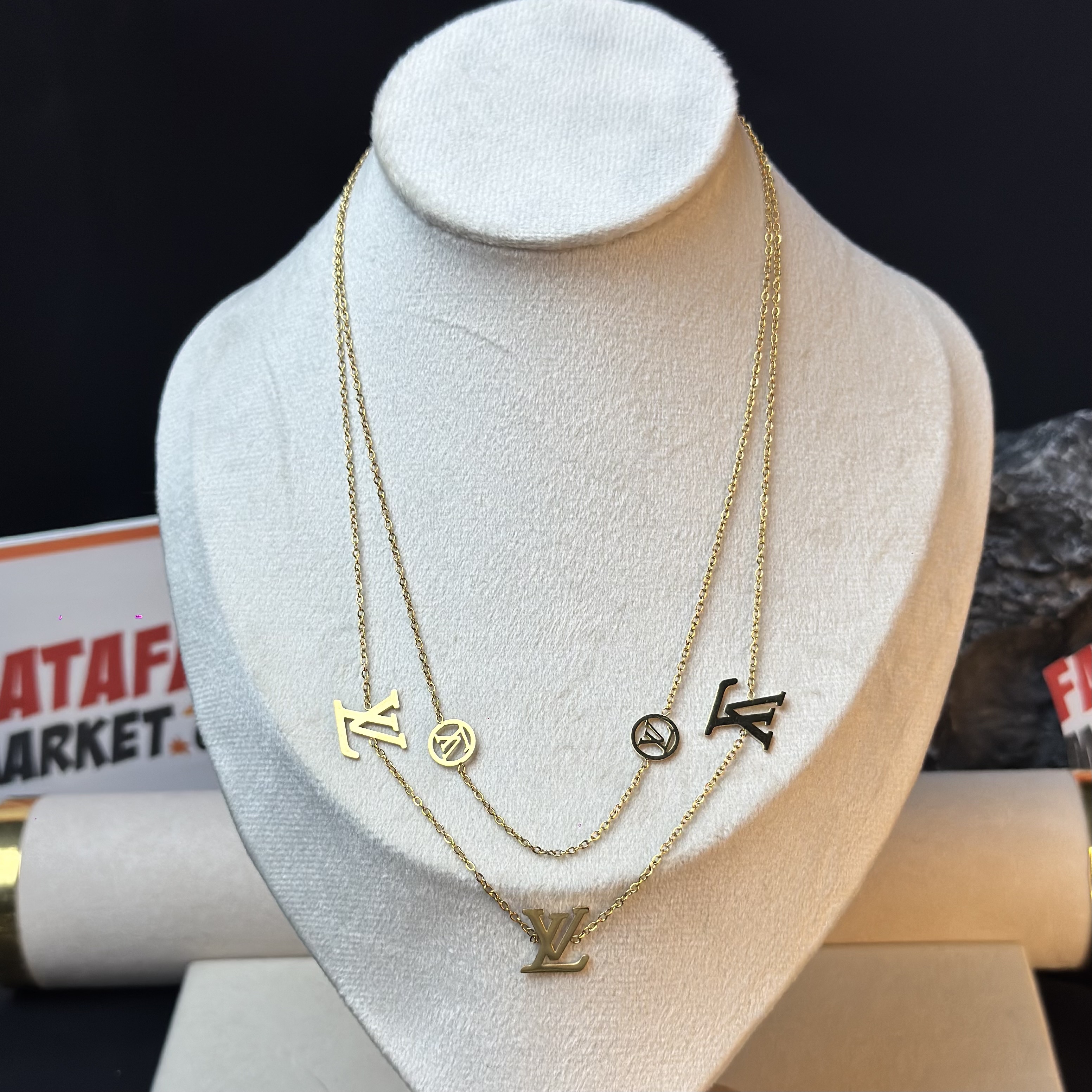 LV Floragram Necklace gold -  2 Years Color guarantee