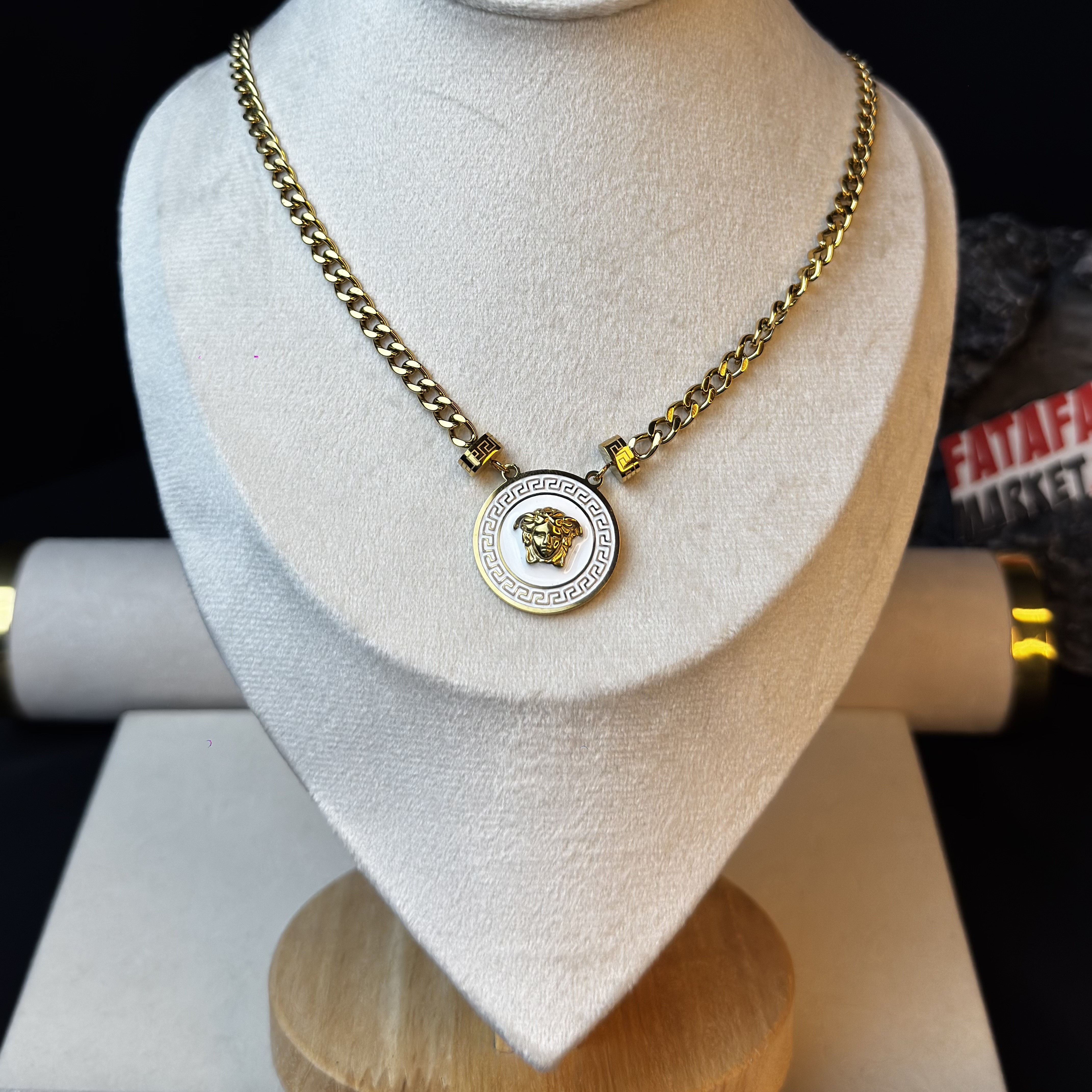 Versace La Medusa Crystal Necklace - 2 Years Color Guarantee