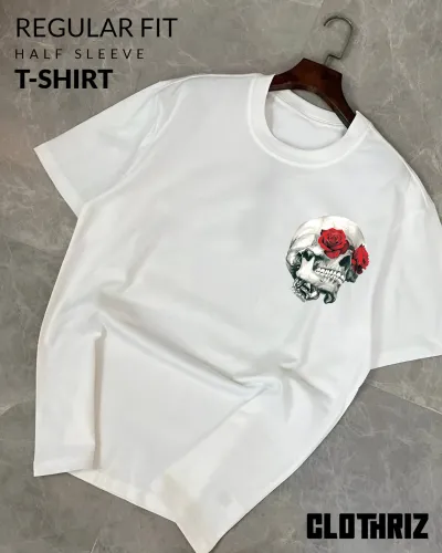 Rose Eye Skull - Premium Quality T-Shirt_img_0