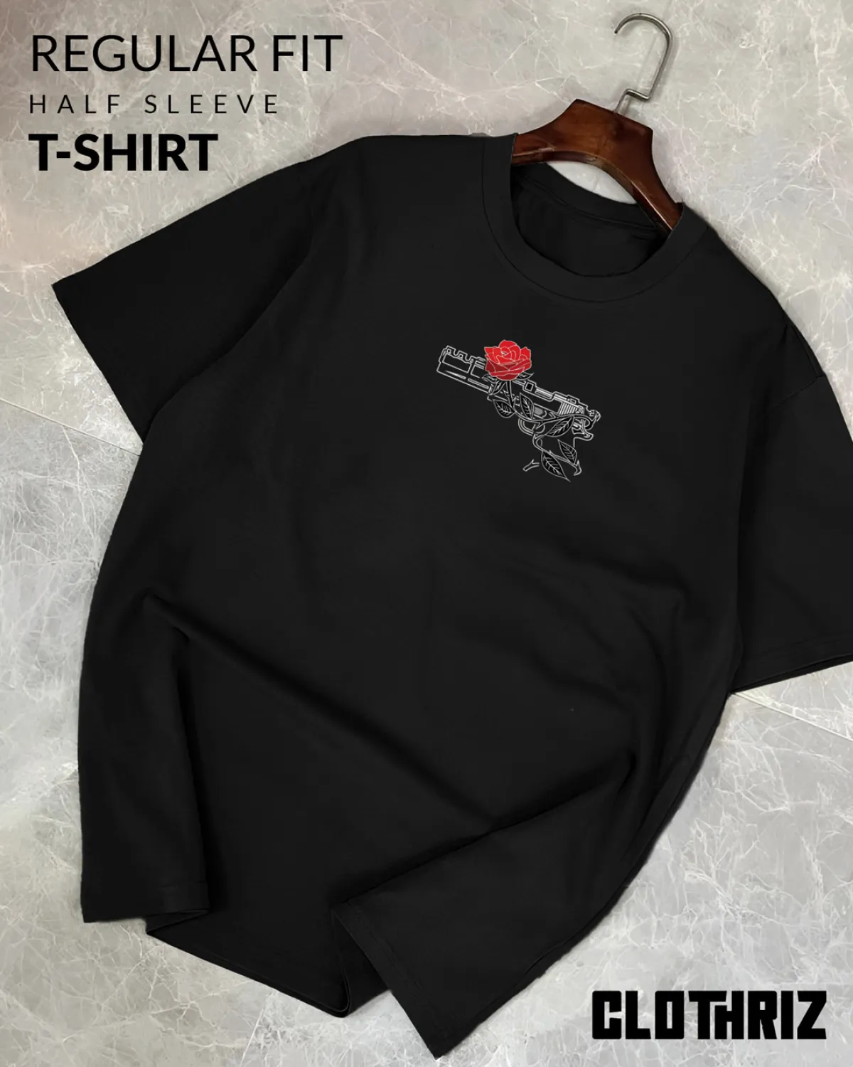 Rose Gun - Premium Quality T-Shirt