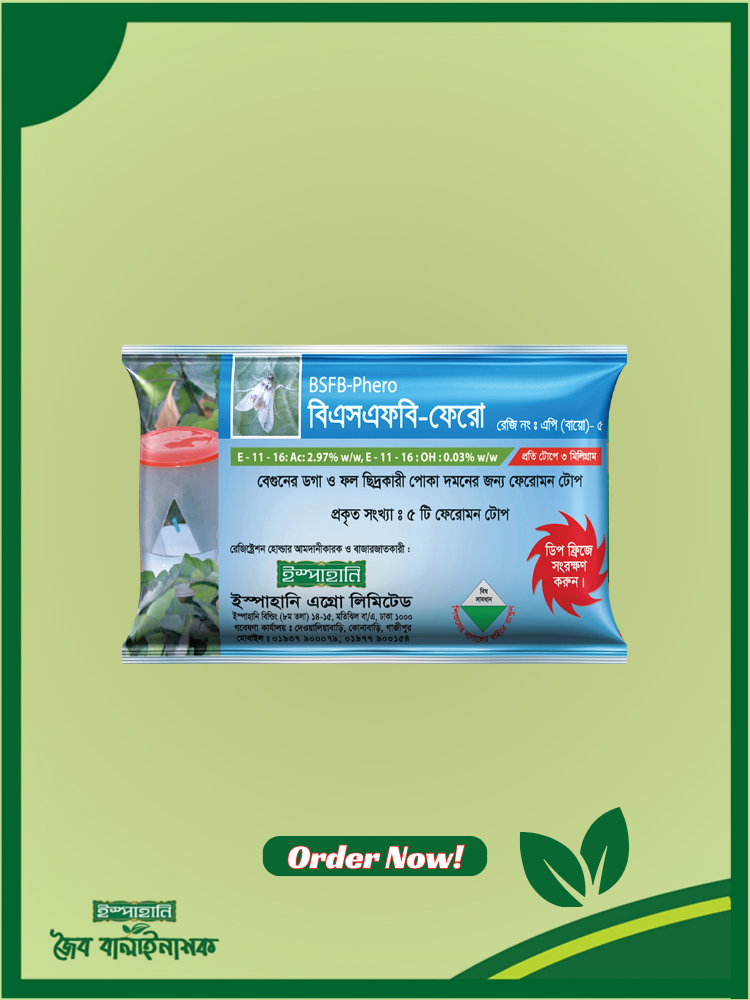 বেগুনের ডগা ও ফল ছিদ্রকারী পোকা দমনের ফেরোমন টোপ বিএসএফবি-ফেরো।
