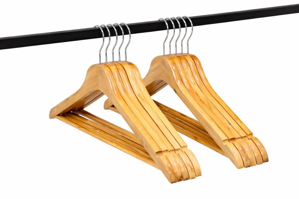 5 Pieces Premium Wooden Hangers with 360-Degree Rotatable Hook